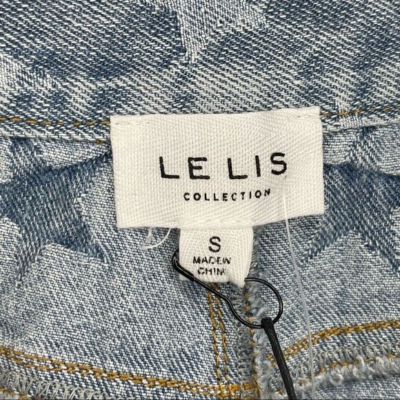 Le Lis Star Print Denim Shorts - Picture 5 of 6
